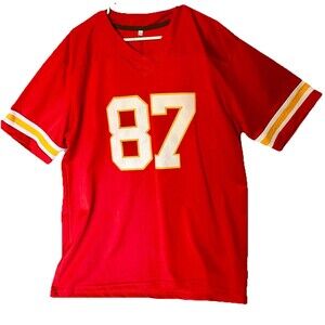 KC Chiefs Colors RED #87 JERSEY No Name Panel Stitched on numbers-Size Large